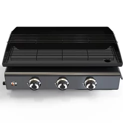 Castorama Plancha Gaz Brasero Silvia II G 3 Feux Plaque Acier